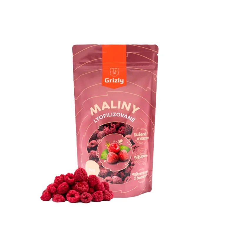 Grizly Maliny lyofilizované - Veľkosť balenia: 50 g